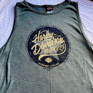 Army green Harley Davidson 2X tank top